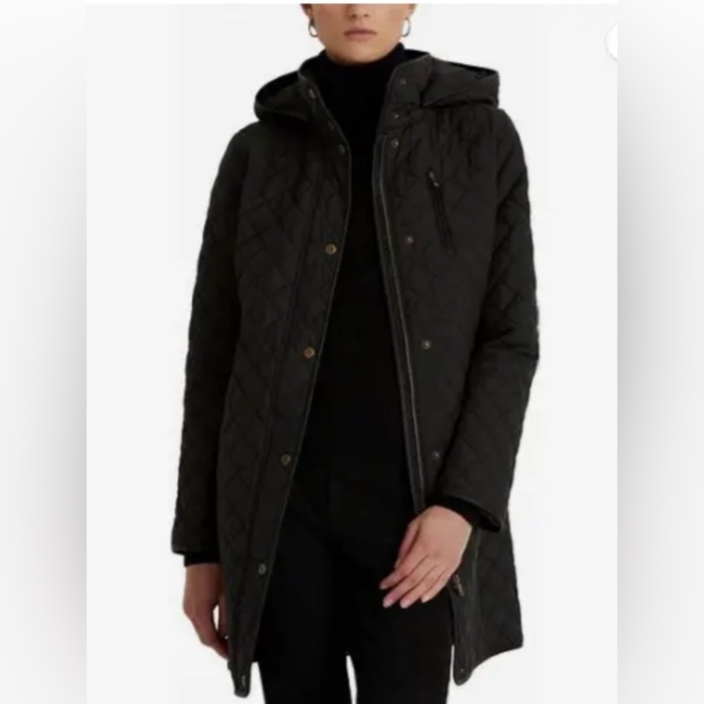 Ralph Lauren Women's Hooded Quilted Coat - Large